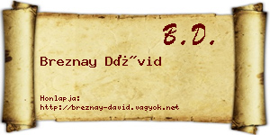 Breznay Dávid névjegykártya